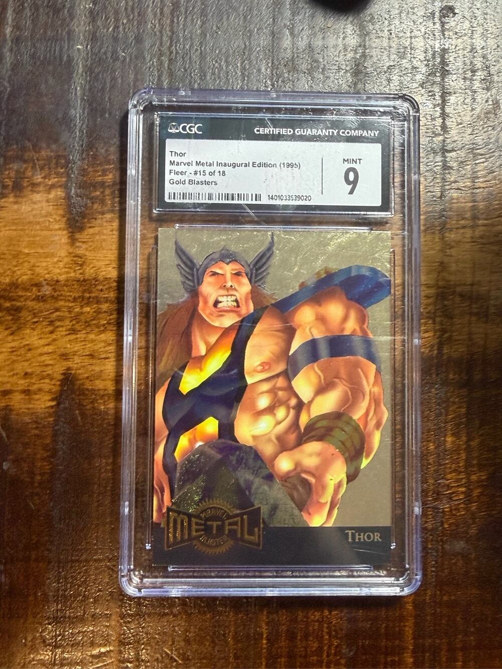 1995 Fleer Marvel Metal Thor Gold Blaster #15 CGC 9